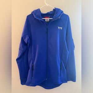 TYR Blue full Zip Hoodie NWOT